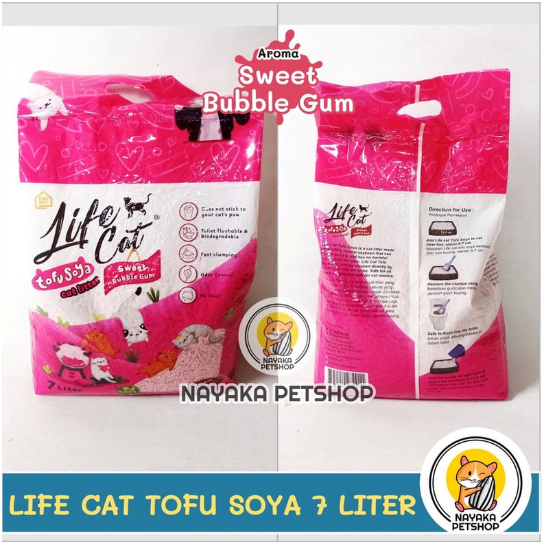 Pasir Kucing Gumpal Life Cat Tofu Soya 7 Liter 2,5 Kg Cat Litter Organic Pengganti Zeolit Wangi Pup Kencing Kotoran Hewan Lifecat Tofusoya Kedelai Organik