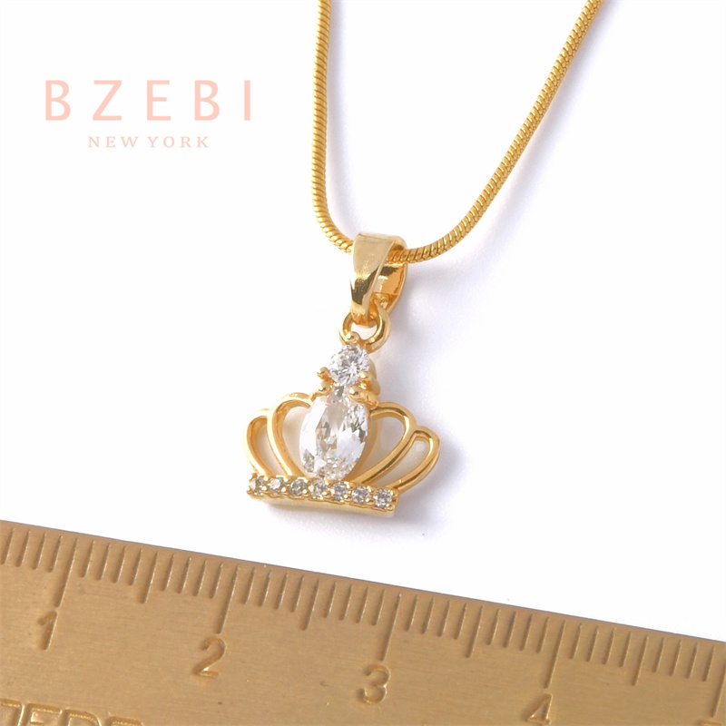 Kalung Emas 18k Dengan Liontin Berlian Bahan Titanium Steel Anti Karat 158n Gaya Korea Untuk Wanita