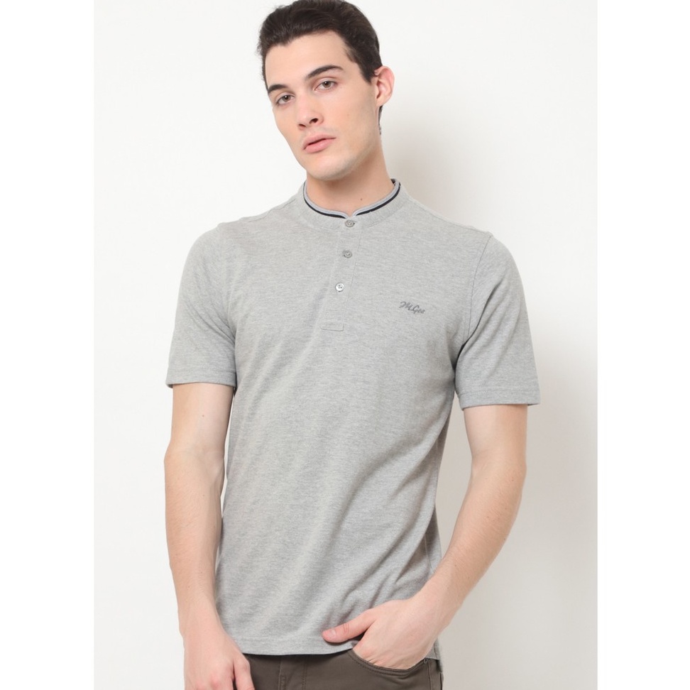 KAOS POLO KERAH SHANGHAI MGEE ALFA C001 - LIGHT GREY