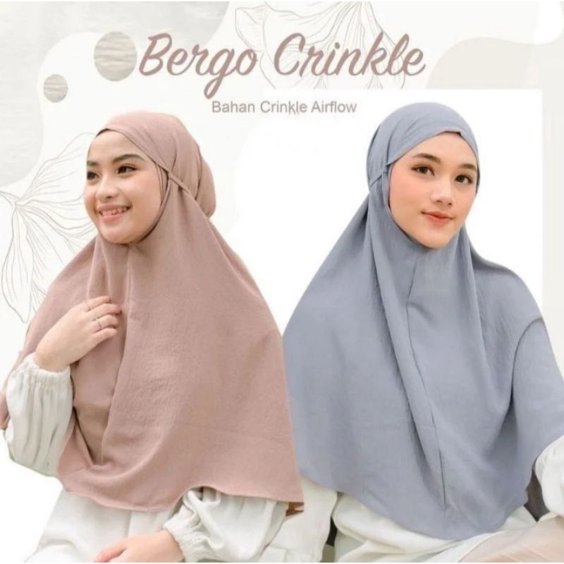 JILBAB BERGO INSTAN CRINKLE AIRFLOW// HIJAB BERGO AIRFLOW ORIGINAL