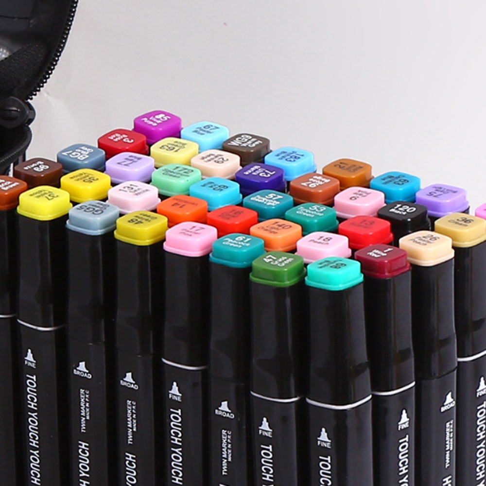 4pcs Spidol Marker Dua Sisi Warna Acak Untuk Pelajar / Kantor