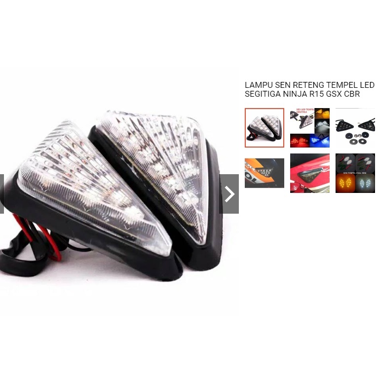 sepasang LAMPU SEN VERING NINJA R15 GSX CBR LAMPU SEN TEMPEL SEGITIGA universal