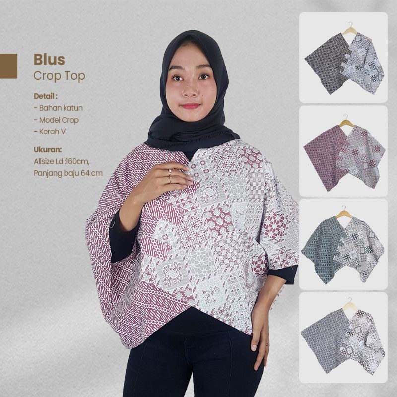 Blus Crop Top / Lowo Motif Batik - Batik Wahyu Kembar