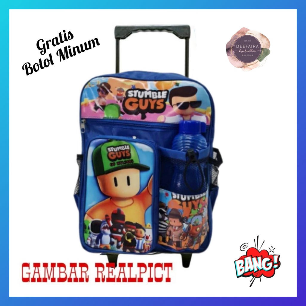 Tas Ransel Troli Anak Laki Laki SGuys Cx1 Free Botol Minum Untuk Anak Tk Dan Sd