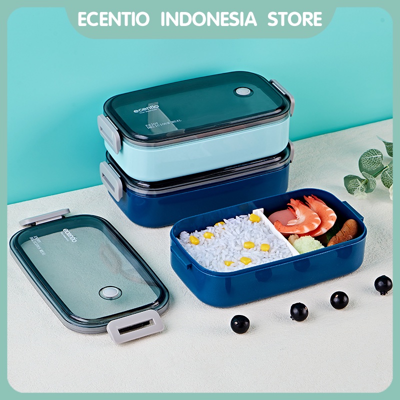 ecentio Kotak Bekal Single-Layer Lunch Box kotak Makan Kapasitas tempat bekal 800ml