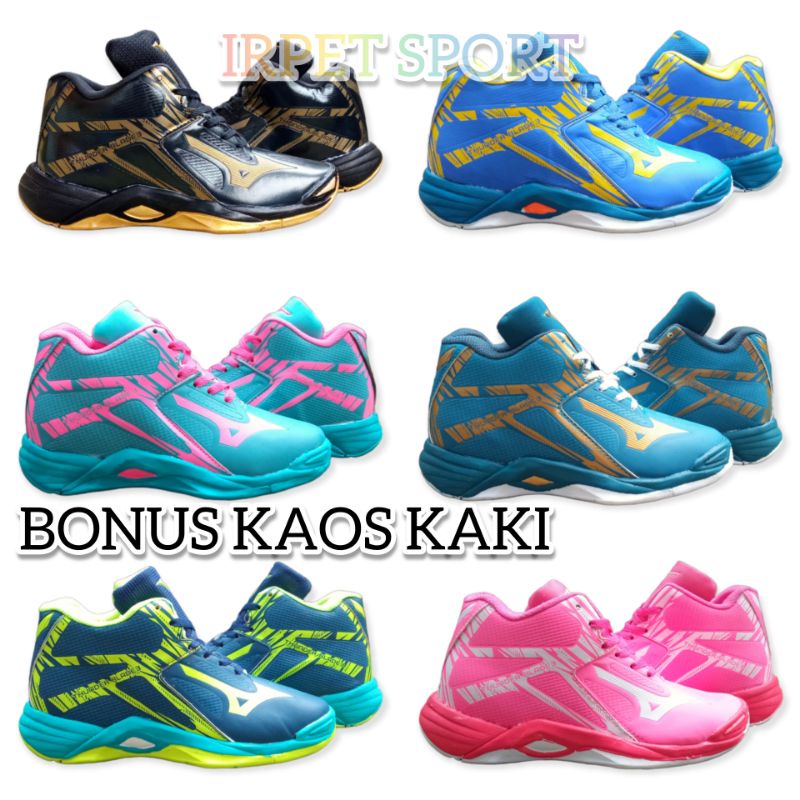 Sepatu Mizuno Thunder Blade 3 Cewek Sepatu Mizuno Thunder Blade Wanita Mid Sepatu Voli Wanita Sepatu