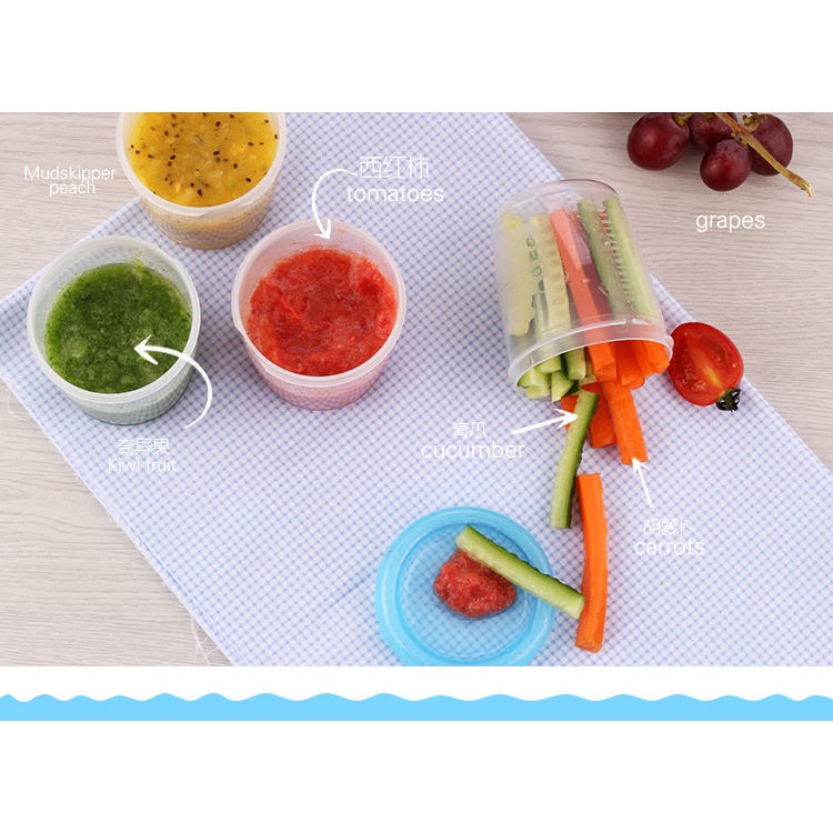 HelloMarch Baby Food container milk storage cup tempat penyimpanan asi sekaligus makanan mpasi 180 ml multifungsi