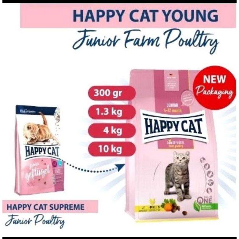 Grab/Go-Jek Happy Cat Junior Poultry 10kg / Makanan Kucing Happy Cat Junior