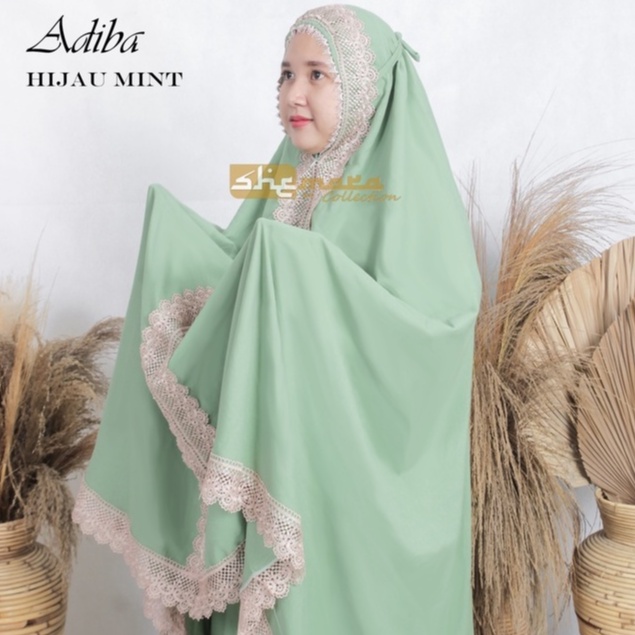 Mukena Dewasa Katun Renda Mewah Model 2in1 Resleting SheMara - AdibaSeries