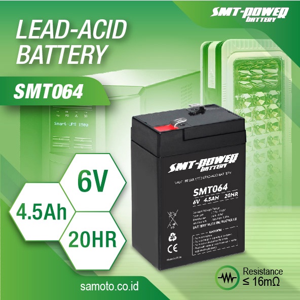 BATTERY LAMPU EMERGENCY / AKI KERING EMERGENCY LAMP SMT 6V 4,5AH