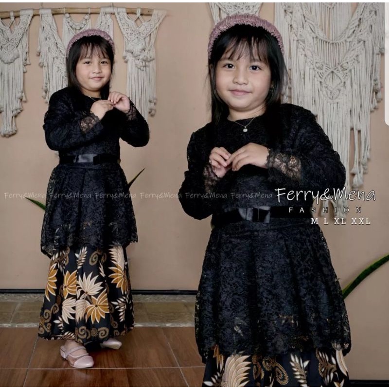Kk SetbTunik Aurora Pita Anak//Kebaya Brukat Anak Modern//Seragam Pesta//kebaya anak kecil/pakaian a
