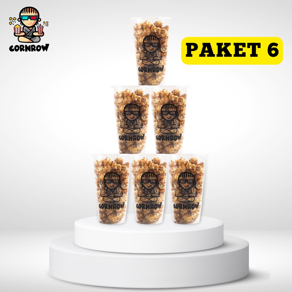 

Paket isi 6 cup Popcorn Caramel Cornrow