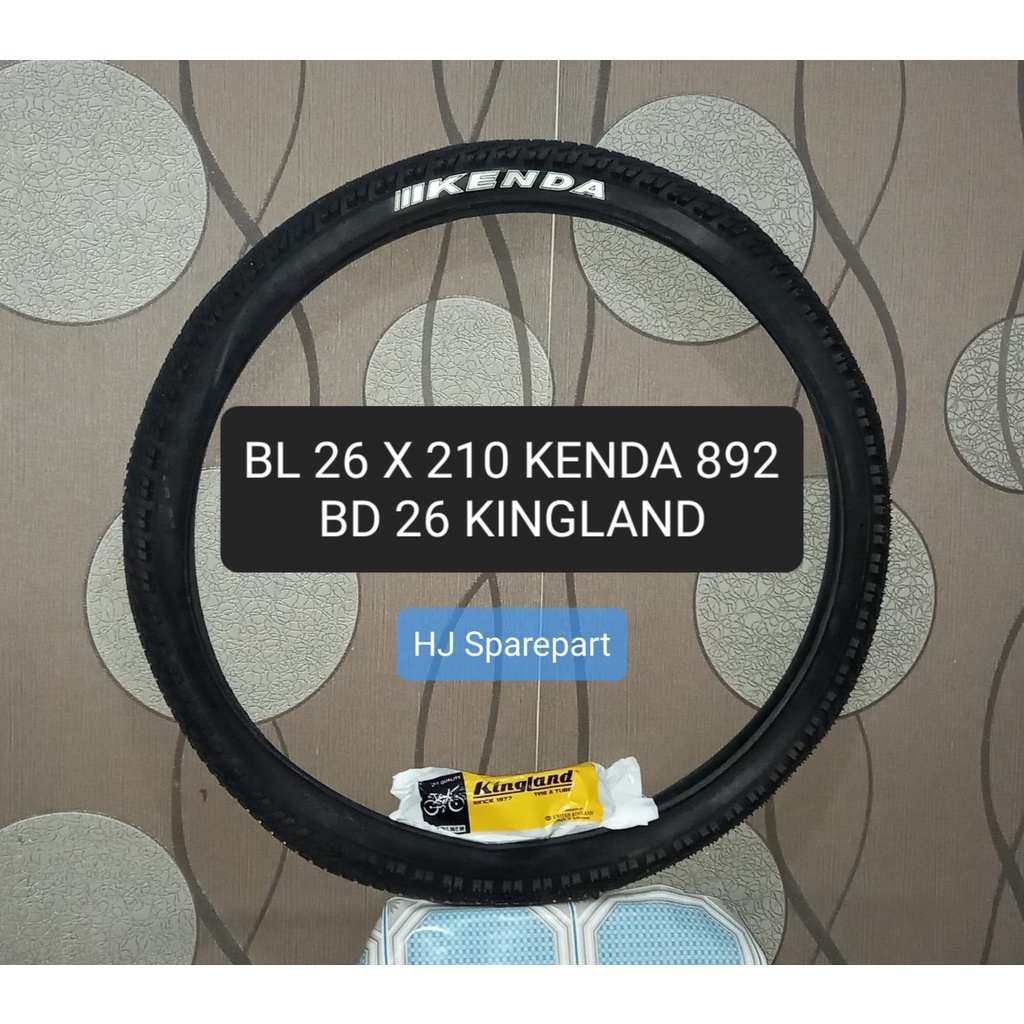 Ban luar KENDA 26 x 2.10 tipe K892 + Ban Dalam 26 Kingland