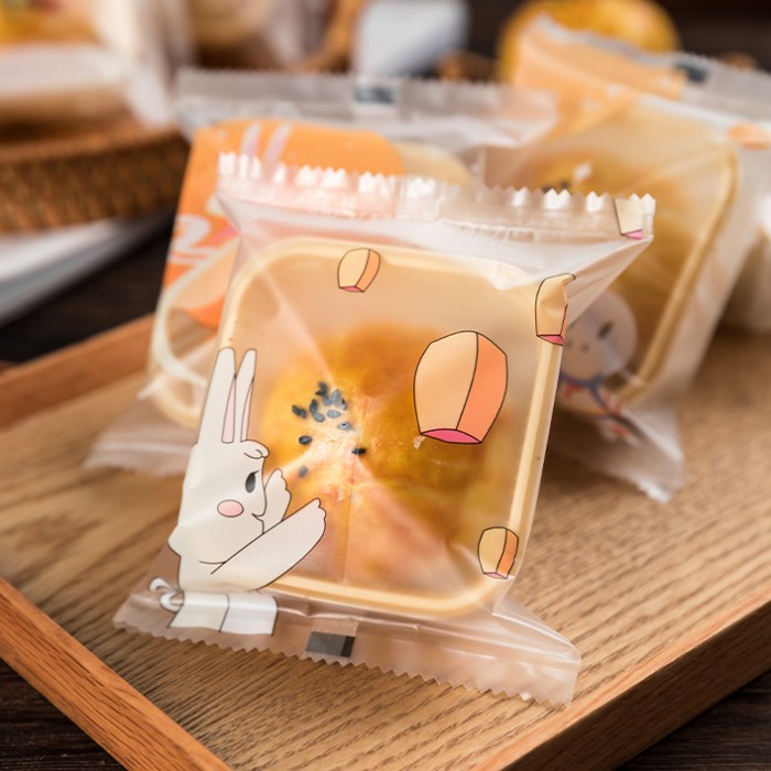 

(50GR) Plastik Mooncake + Tray Mika kue bulan harga ecer perpcs - Tray bening