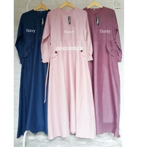 Harga Spesial GAMIS KATUN MADINA SYAR'I MODEL SAKU DEPAN (Shalimah)