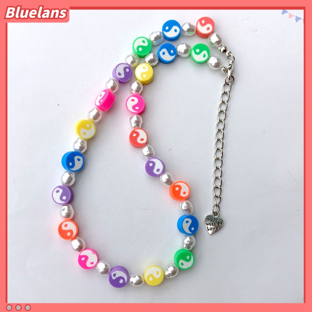 Kalung Choker Manik-Manik Mutiara Imitasi Bentuk Buah Warna-Warni Bahan Polymer Clay Untuk Wanita