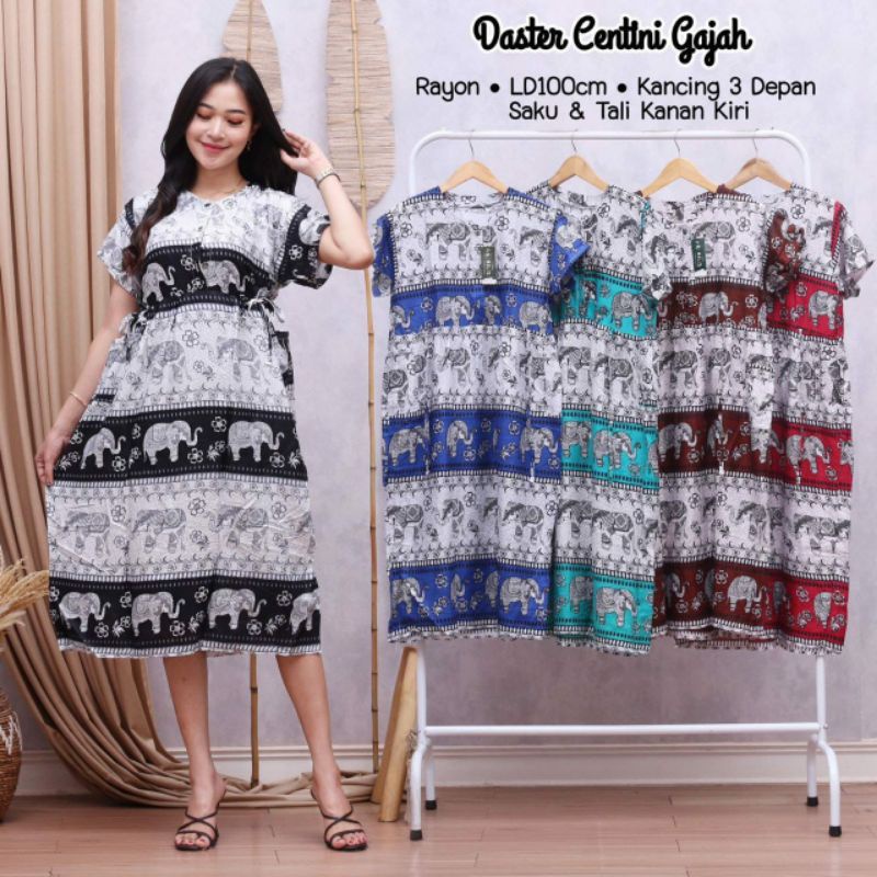 Daster Centini 90.000 dapat 3 motif dada kancing aktif 2 baris tali kanan dan kiri bahan rayon.