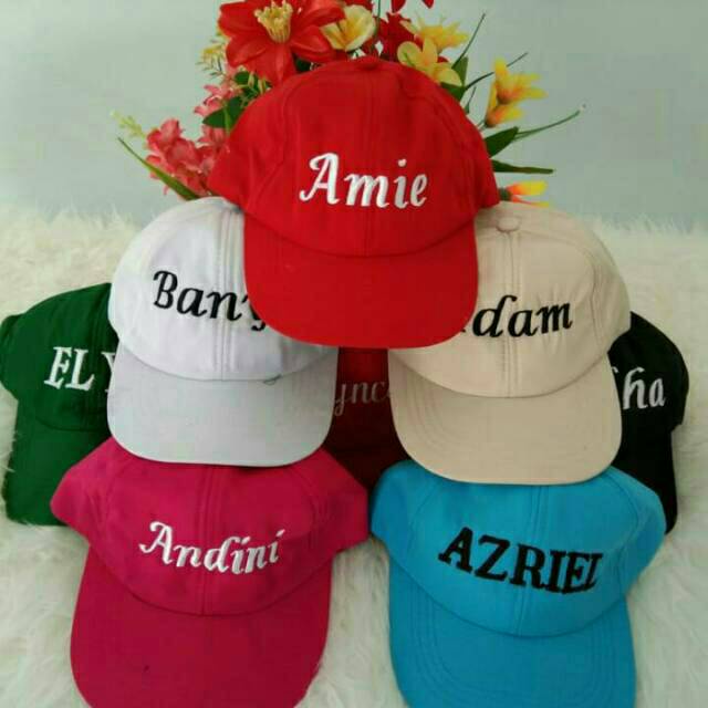 Topi Custom Bordir ANAK Gratis Nama Desain Suka Suka Bahan Drill.