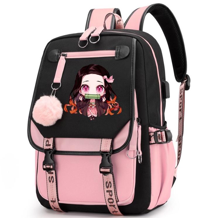 DIJUAL Demon Slayer Nezuko Ransel untuk Pria Anime Tas Sekolah untuk Remaja Kanvas Laptop Back Pack 