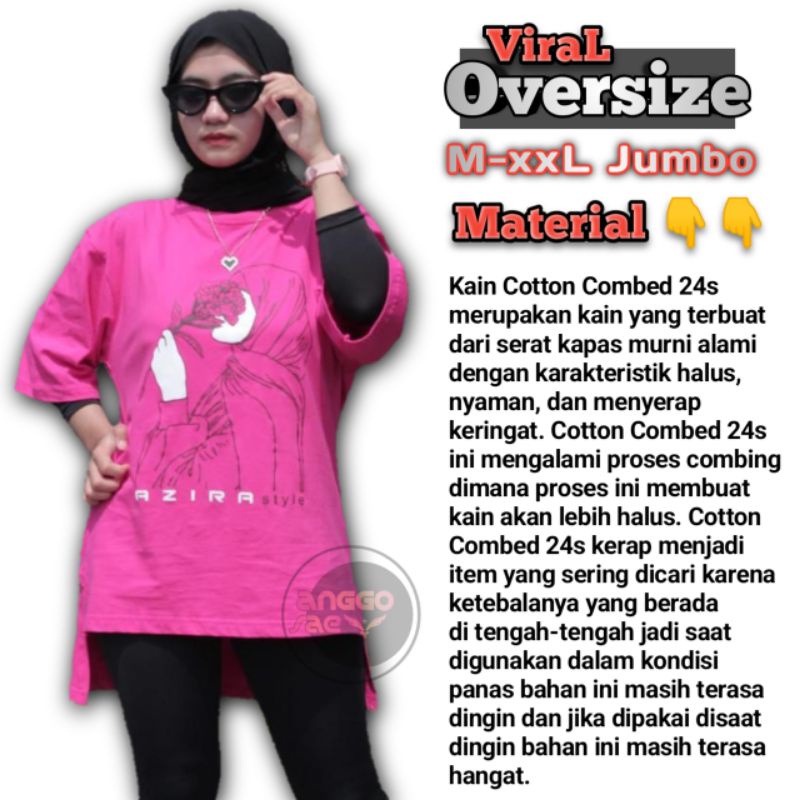 Atasan Kaos OVERSIZE Sablon Wanita Hijab Terbaru Jumbo Blouse Oversized // anggosae // Kaos Wanita Fanta