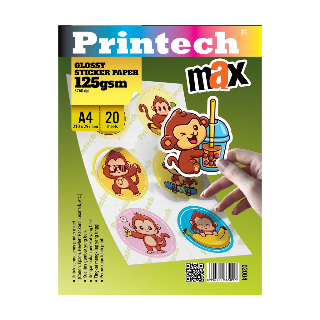 

PRINTECH Kertas Foto / Photo Paper Glossy Sticker MAX A4 135gsm - 02004-N