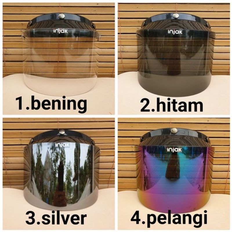 Visor helm kaca helm flat visor Bogo retro injak