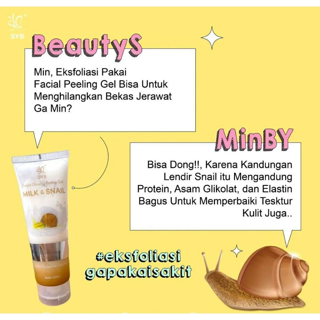 [ORI &amp; READY] SYB Facial Glowing Peeling Gel Aloe Vera Milk N Snail Charcoal Peeling Exfoliating | SYB Peeling Gel Facial Glowing Glow Peeling Wajah | Girlpal Centella Asiatica Peeling Gel