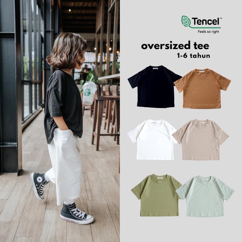 GAHAROO - KOALAKIDDIE OVERSIZED TEE BY KOALAKIDDIE - Kaos polos oversized bahan tencel anak