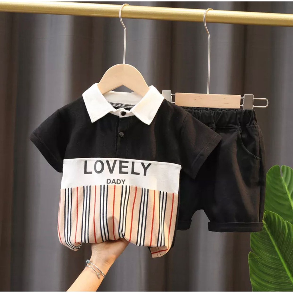 PROMO - SETELAN BAJU ANAK MOTIF POLO LOVELY DENIM - FASHION BAJU ANAK UMUR 6-10BLN 1-5THN UNTUK ANAK LAKILAKI DAN ANAK PEREMPUAN - PAKAIAN ANAK BAHAN COMBED LENGAN PENDEK TAK BERKERAH DAN CELANA DENIM PENDEK - KEREN SEKALI SAAT DIKENAKAN DIBADAN ANAK MOMS