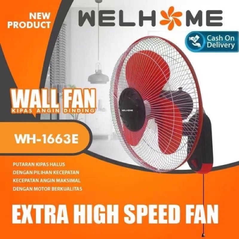 Kipas Dinding Welhome 16” Wall Fan