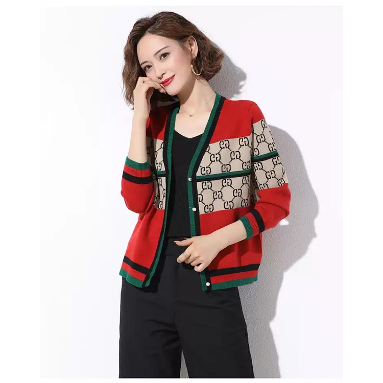 MANTEL ATAU SWEATER WANITA NECK-V PENDEK WANITA KARDINGAN RAJUTAN ATASAN BARU KOREA
