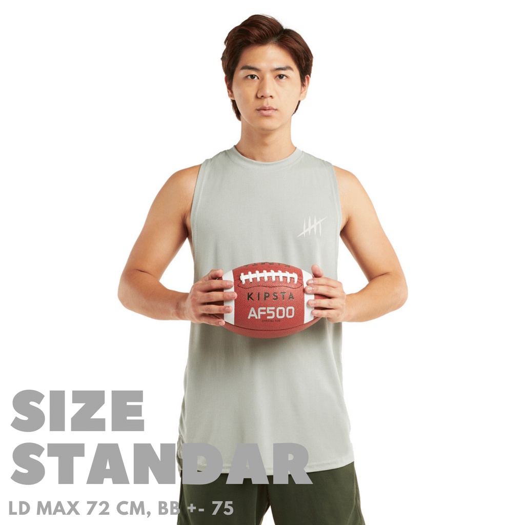 DONSON Sportswear Simple Low Cut Singlet Dalaman Tanktop Olahraga Kasual Sport Extra Fine Polyester Grey Jumbo