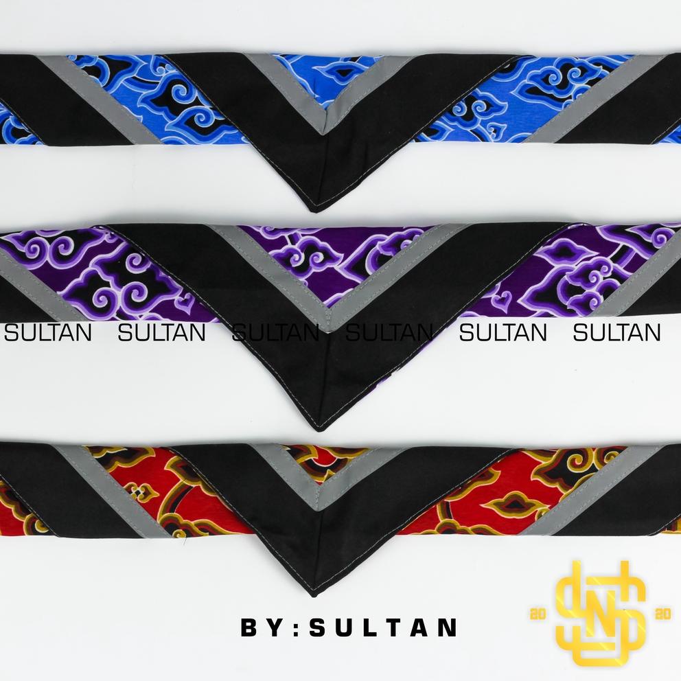 SCARF BATIK MEGAMENDUNG Pramuka Batik Lis Warna Syal Menyala Warna Merah, Biru, Ungu {MYS.18Oc22ᵞ}