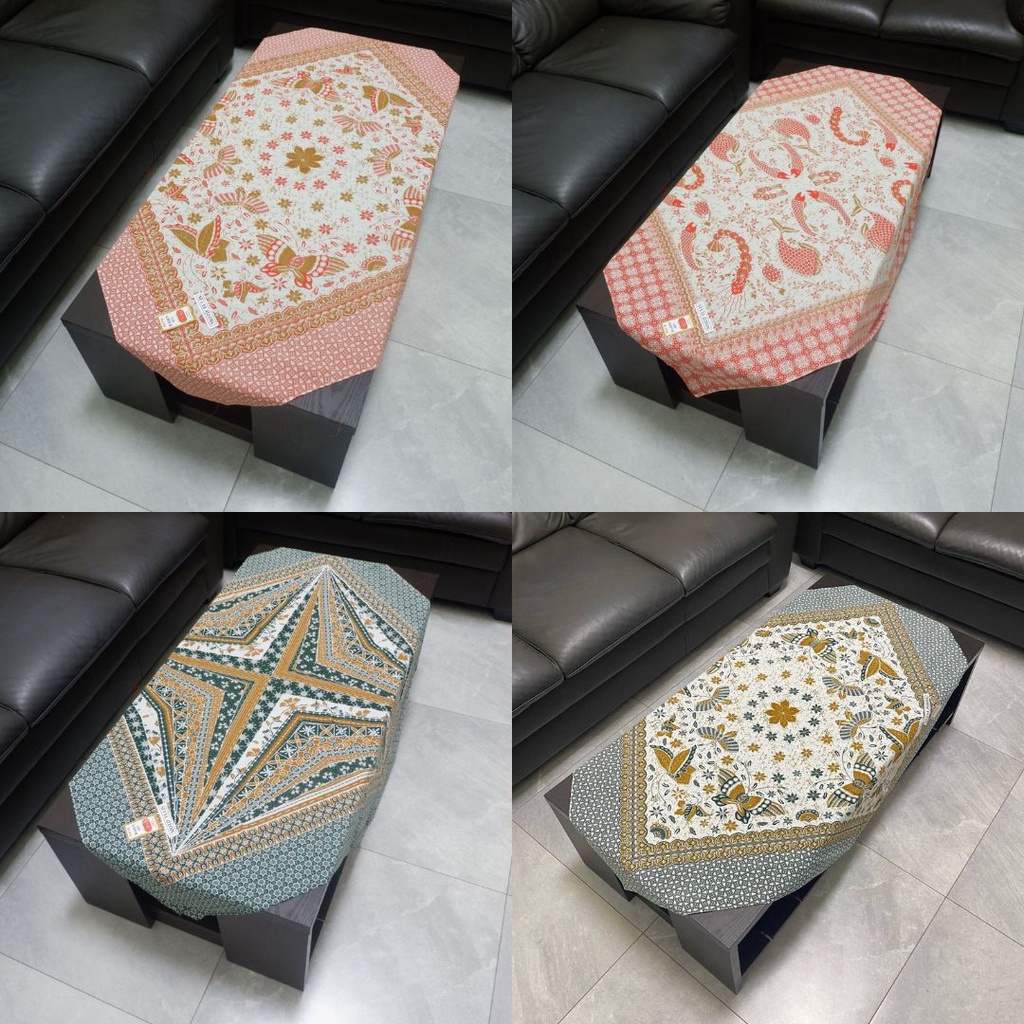 Taplak Meja Tamu Motif Batik Ukuran 110 x 105 Sekolah Ruang Guru Persegi Empat Kotak Square Panjang 