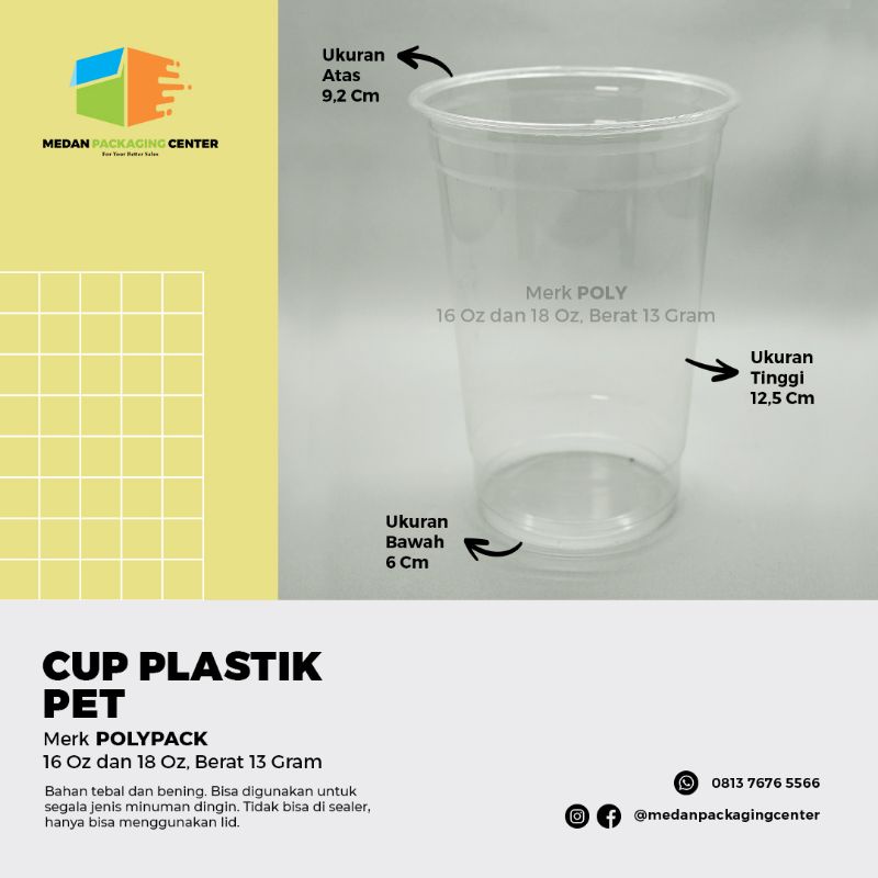 Cup Plastik  PET 16/18oz plus Lid Dome  , dengan tutup cembung