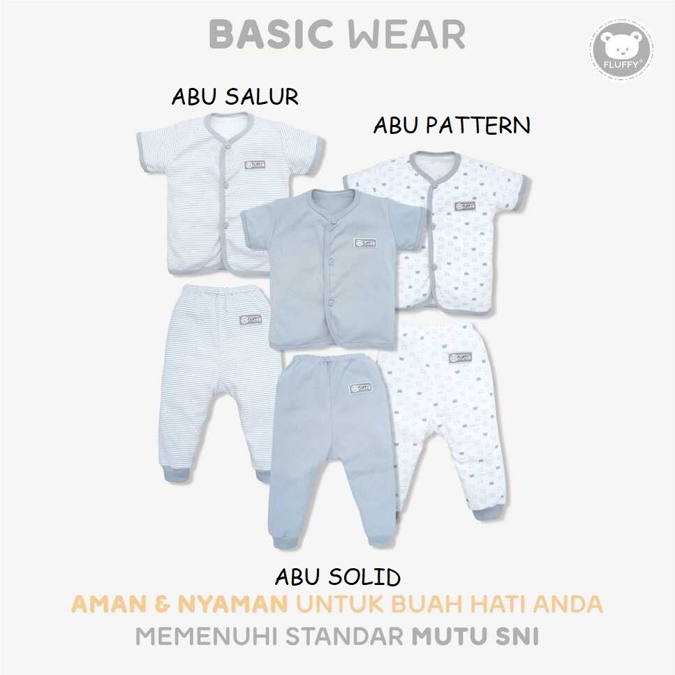 Baju Bayi Setelan Anak Lengan Pendek Celana Panjang Piyama Anak Fluffy Newborn 0 3-12 Bulan 1pcs