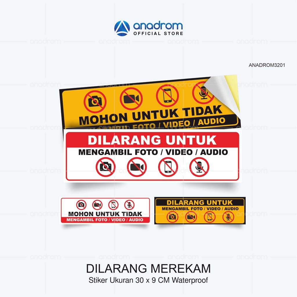 

Stiker Dilarang Merekam I Size 30x9 Cm I Anadrom 3201