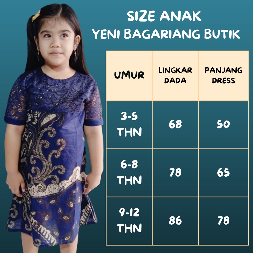 DRESS ANAK PEREMUAN JAHITAN BUTIK YENI BAGARIANG