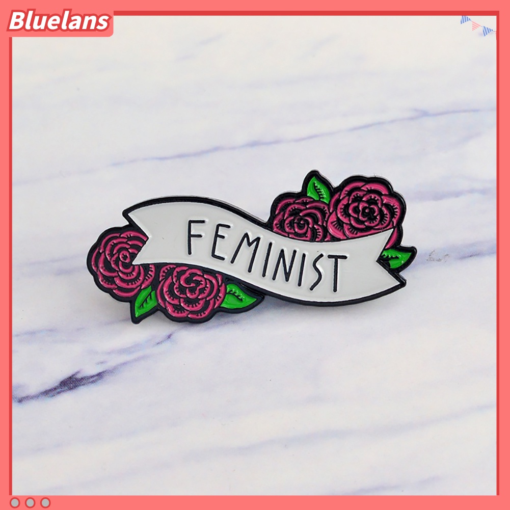 Bros Pin Enamel Desain Bunga Feminist Untuk Dekorasi Jaket Syal