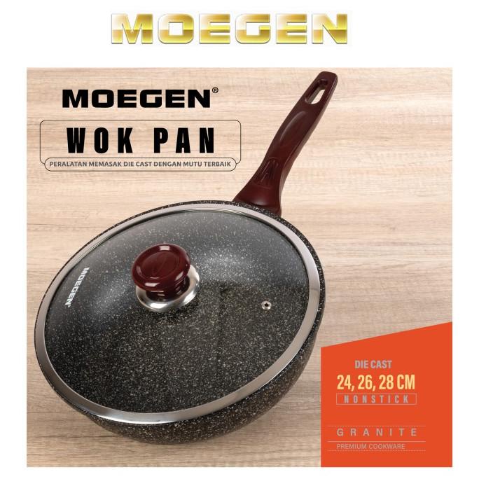 TERMURAH MOEGEN Germany Wok Pan 24,26,28cm Granite Series Anti Lengket Original /PERALATAN MASAK SET