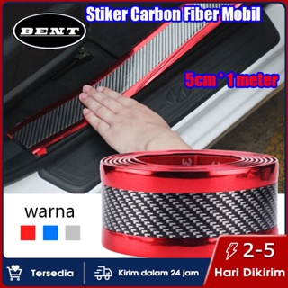 【READY STOCK】Stiker Mobil 3D/Karbon Kevlar Ticker Karets  Pelindung Pintu Sill Plate Anti Gores Carbon Fiber Strip