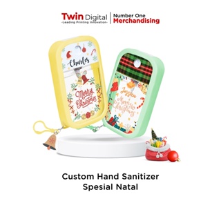 Image of Twindigital Hand Sanitizer Pocket Spray Special Natal Antiseptic Pembersih Tangan Free Cairan 48ml Refillable - Handsanitizer Merry Christmas Custom Nama