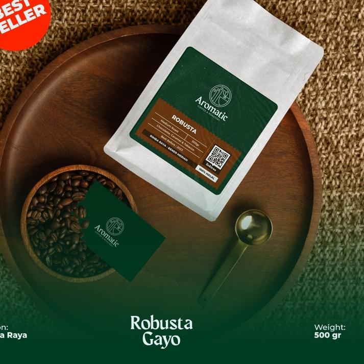 

SALE✅AROMATIC COFFEE Kopi Aceh Robusta gayo 500 gram (BIJI/BUBUK)|KD1