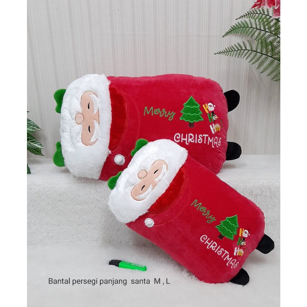 Bantal Persegi Santa Size L/18cm/boneka kado natal/hiasan natal/bantal natal/