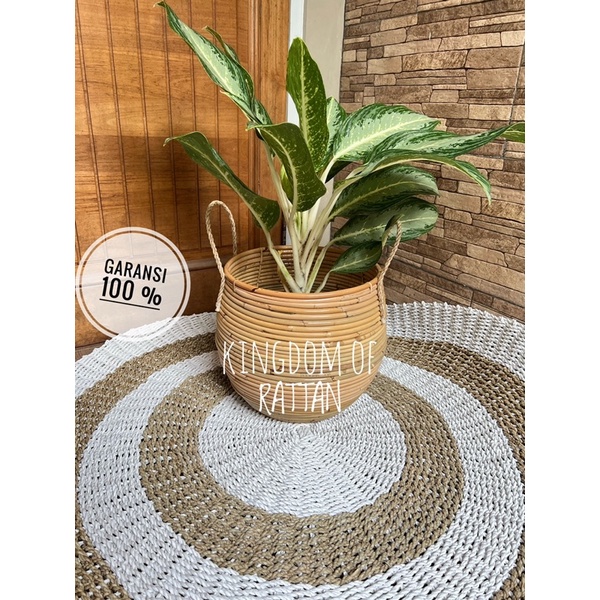 CANV Cover Pot Rotan Alami Aesthetic/Cover Pot Aesthetic/Pot Rotan Murah/Pot Rotan Diameter