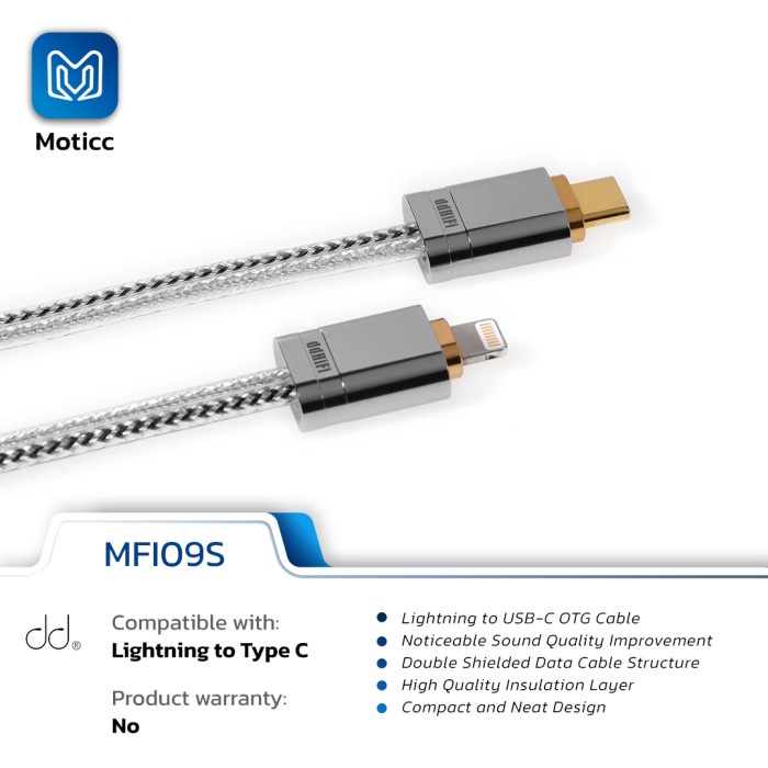 DDHIFI/DD HIFI MFi09S Premium Lightning to Type C OTG DAC/AMP Cable