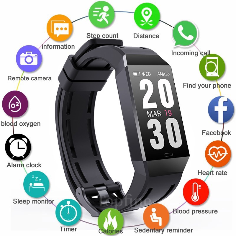 GARANSI✅Z27 Smart Watch 1.14inches Square Screen IP68 Waterproof Long Standby Notification Watches Heart Rate Monitor Fitness Tracker PK M6 M7 Smartband Band 7