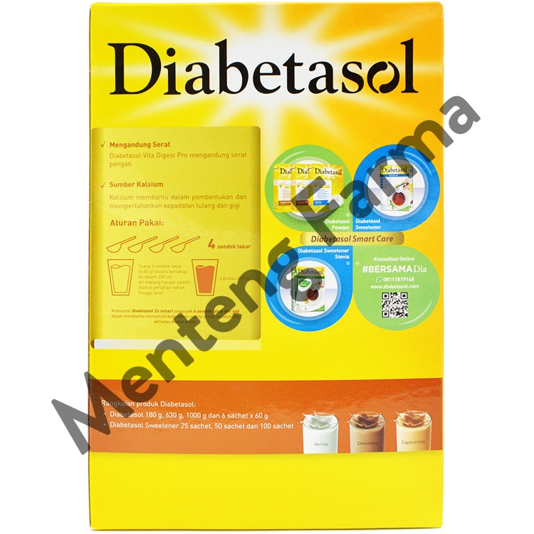 Diabetasol Cappucino 600 Gram - Susu Penambah Nutrisi Khusus Diabetes