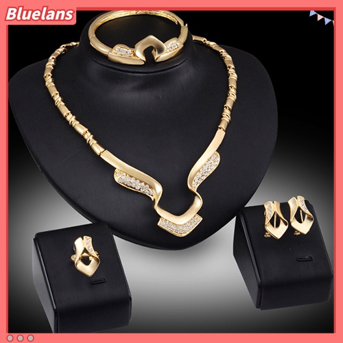 Set Kalung Choker Gelang Cincin Anting Bahan Alloy Untuk Wanita