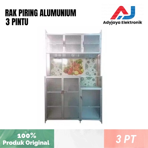 Rak Piring Aluminium 3 Pintu